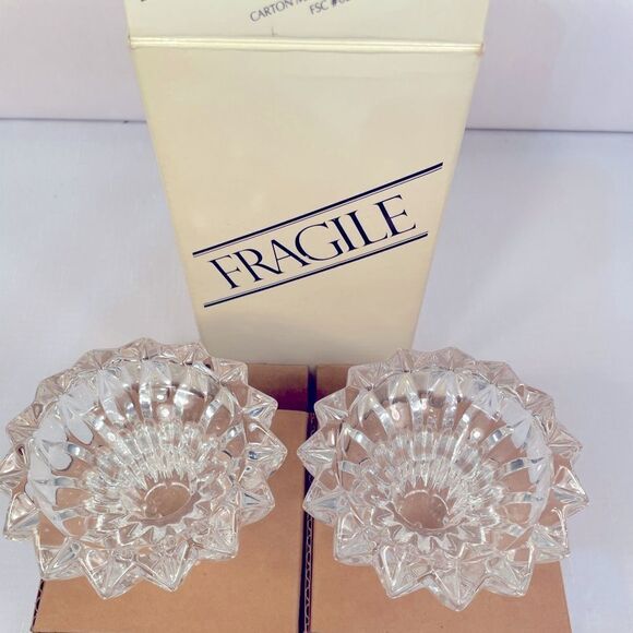 LEAD CRYSTAL CANDLE STICKS - Picture 3 of 6